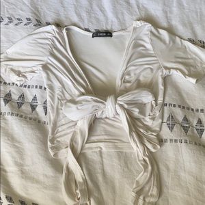 Shein tie crop top
